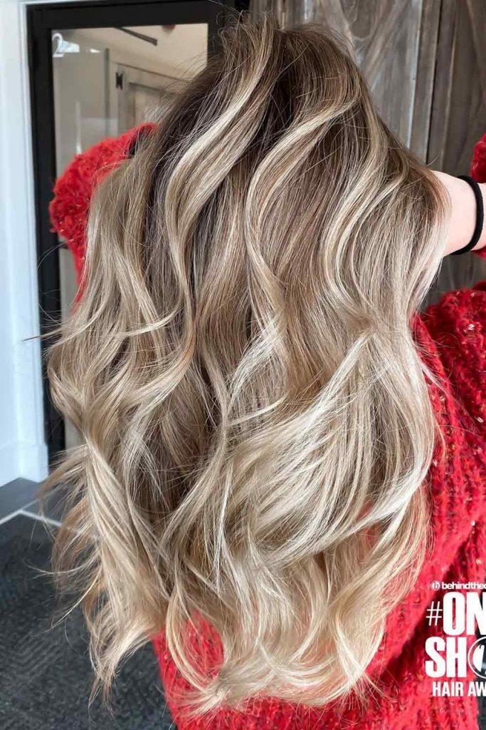 Long Brown and Blonde Balayage Hair
