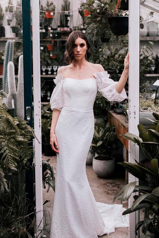 Bishop Sleeves Wedding Dress #bishopsleeves #weddingdress