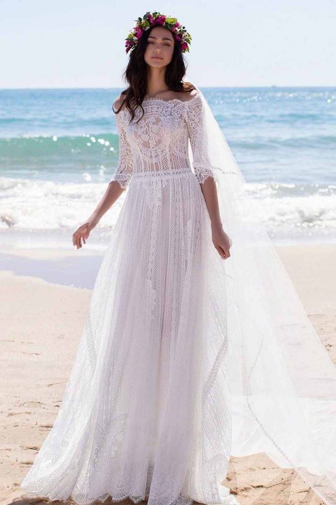 Wedding Dress With Bohemian Embroidery #bohodress #bohemiandress