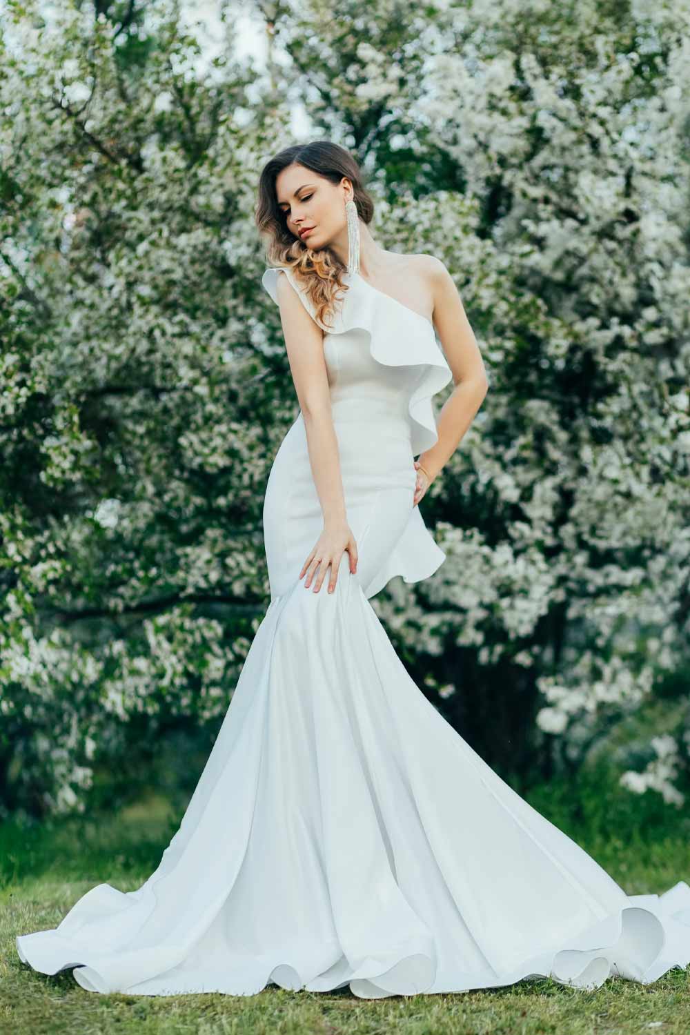 One Shoulder Mermaid Wedding Dress