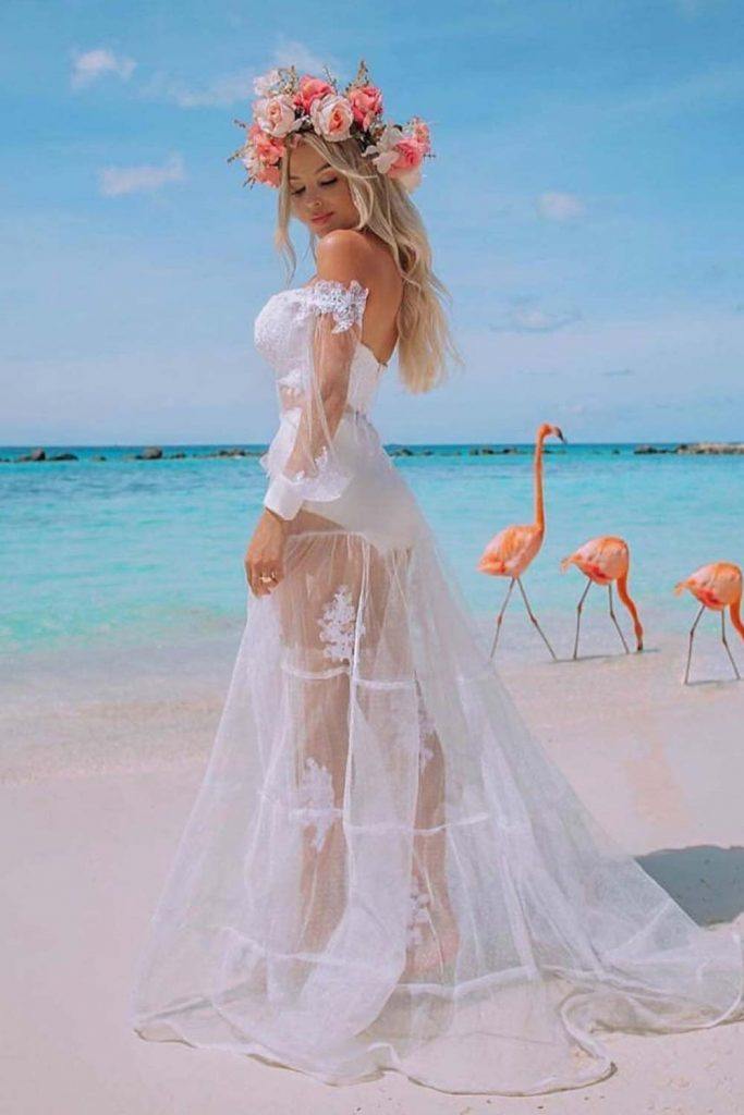Hot Transparent Wedding Dress #hotbride #sexyweddingdress