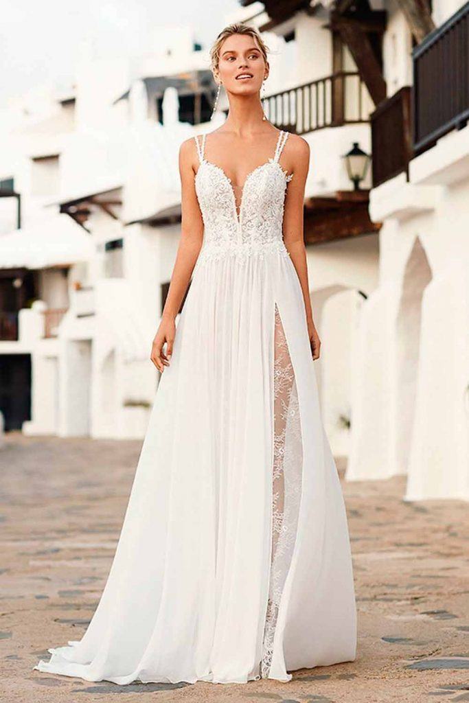 Beach Wedding Dress With A Slit #sexybride #weddingdress