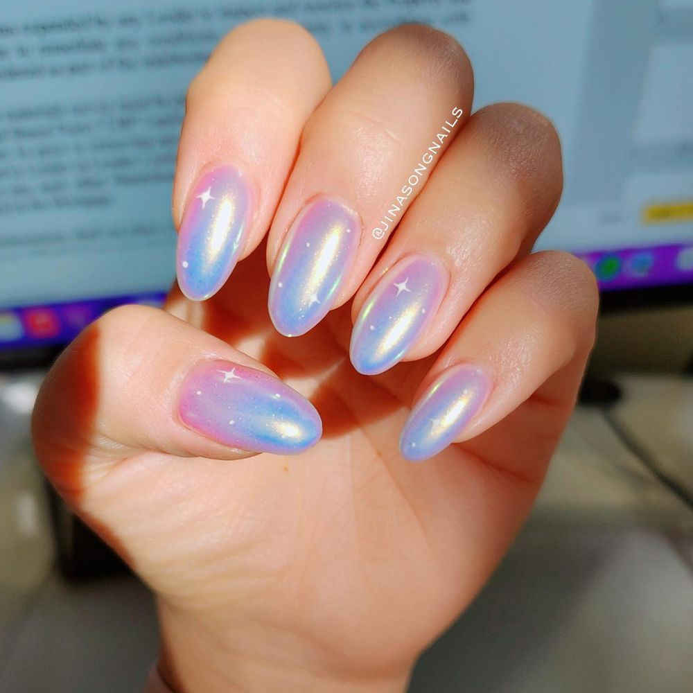 Chrome Minimalist Stars on Nails