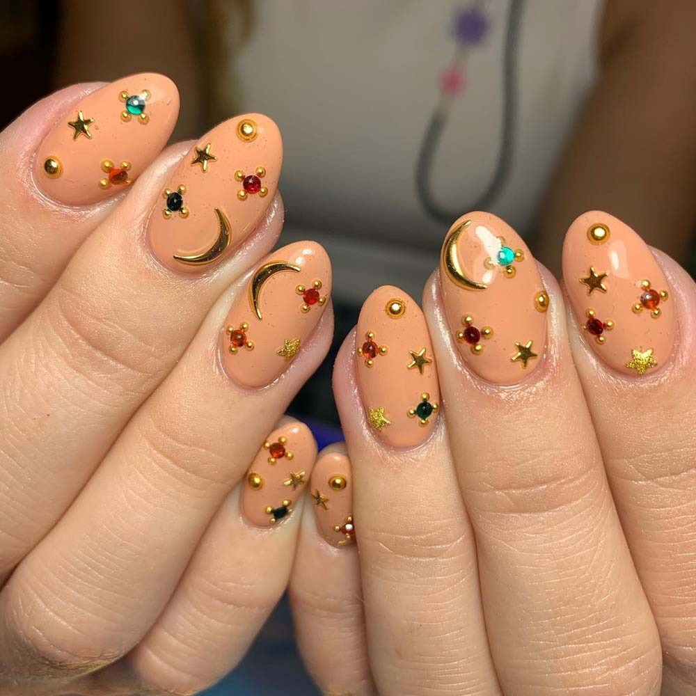Textured Stars Nail Designs