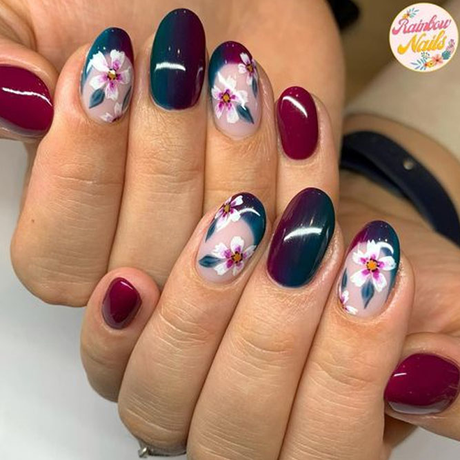 Autumnal Burgundy Nails