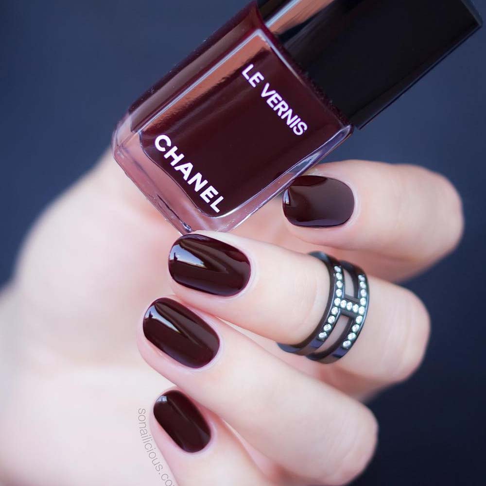 Dark Burgundy Nails 