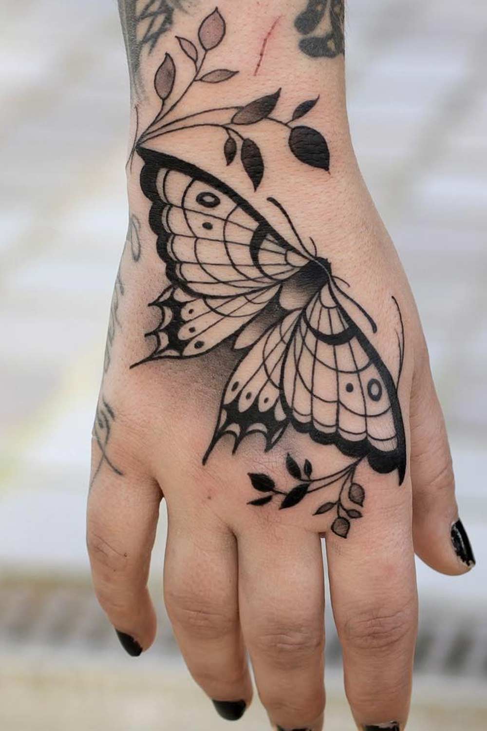 Black and White Butterfly Tattoo
