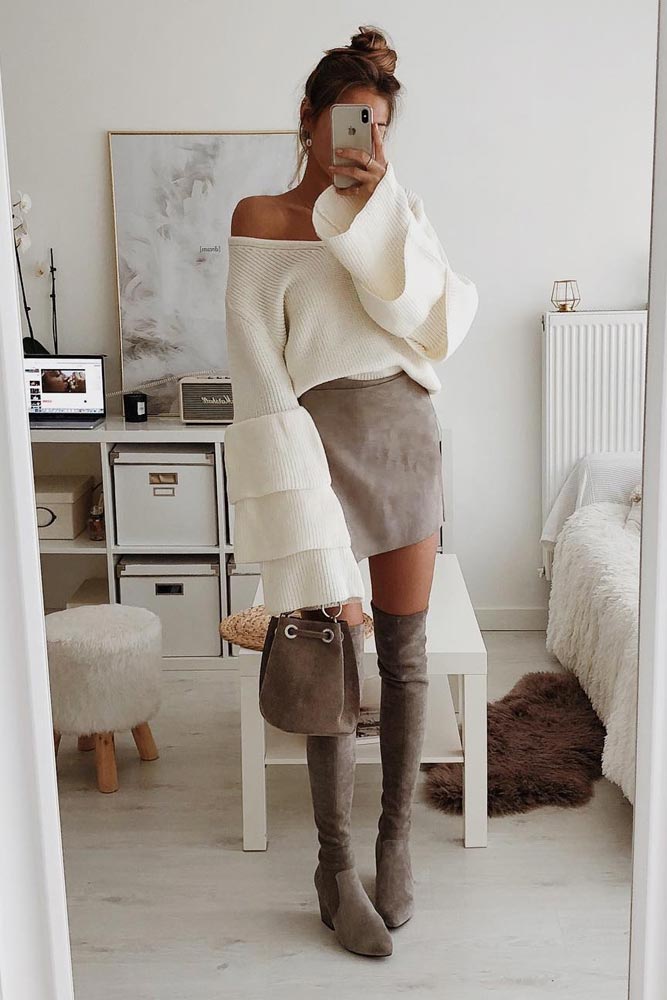 Christmas Outfits Idea For Perfect Look #otkboots #skirt