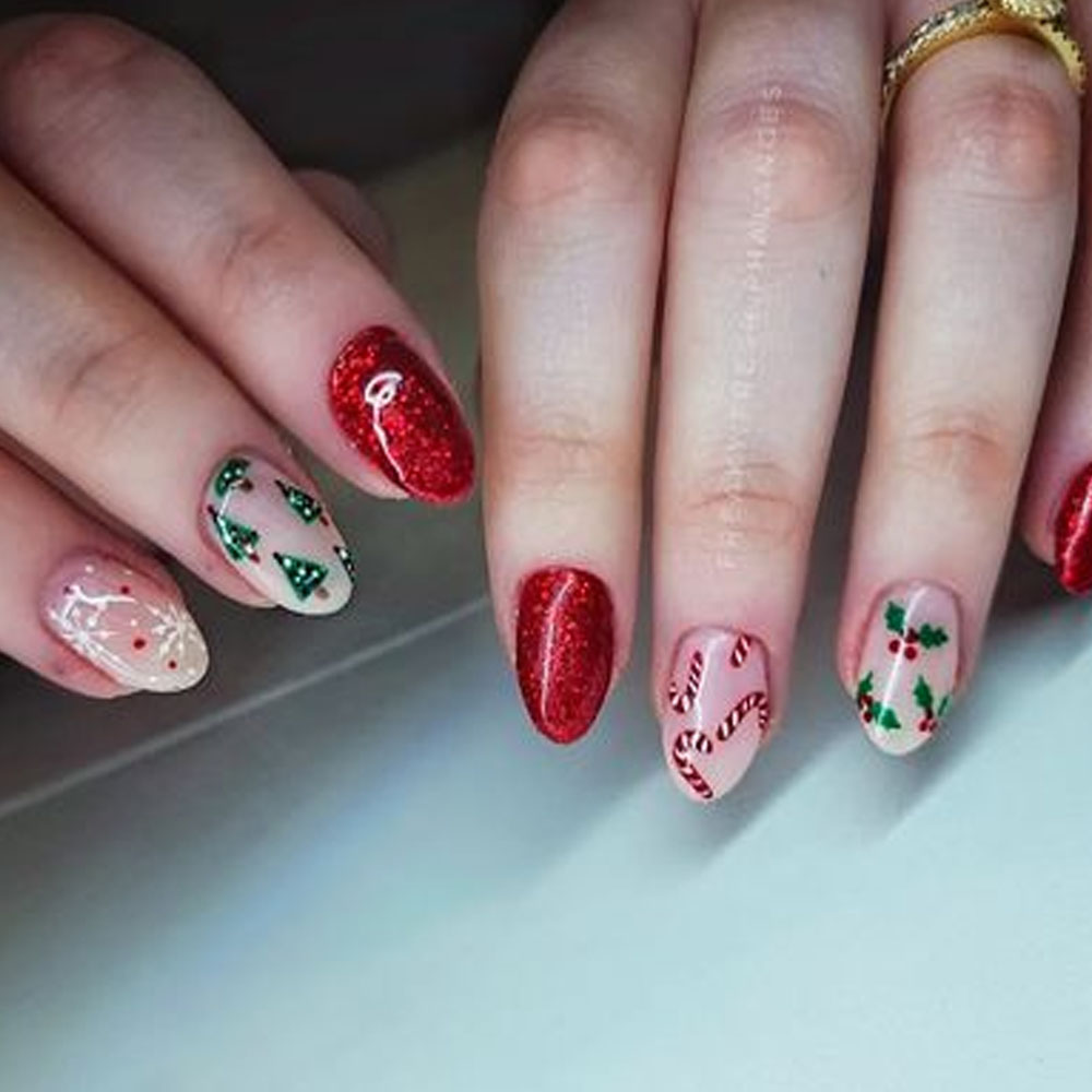 Mix and Match Christmas Nails