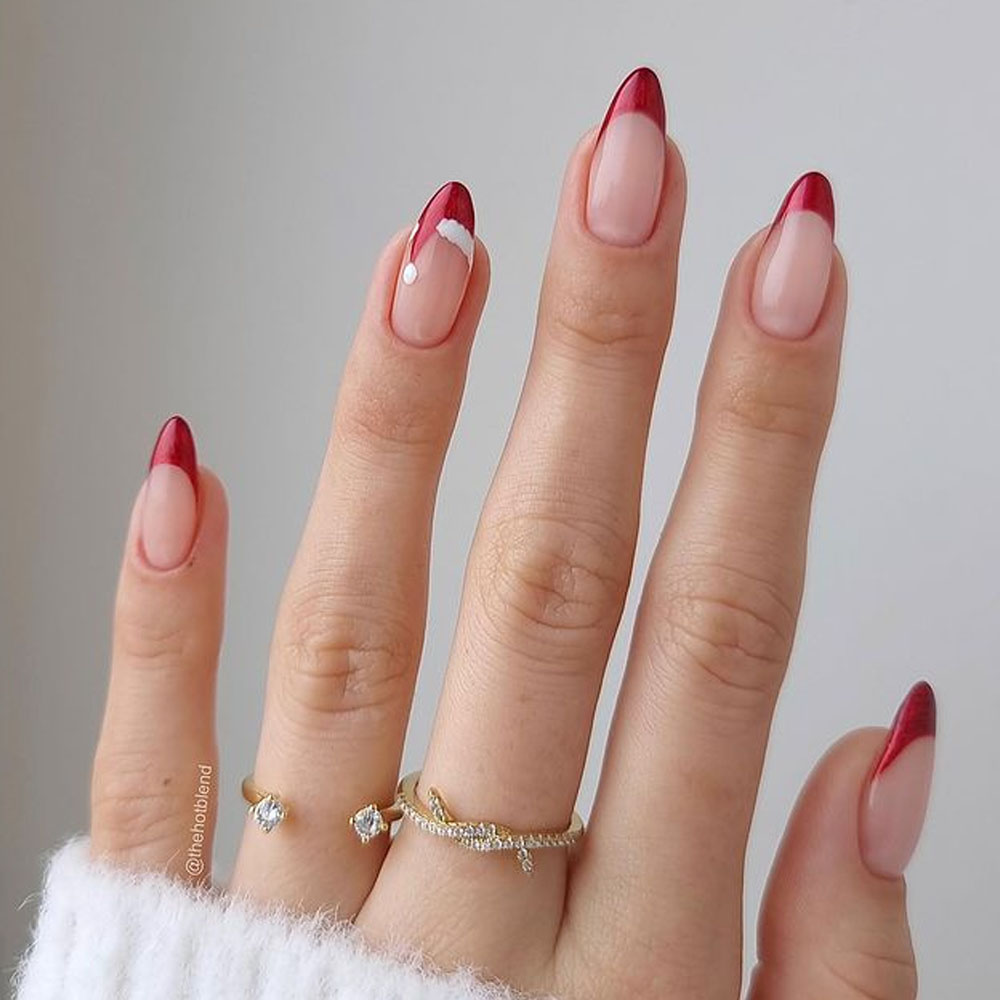 Santa French Christmas Nails