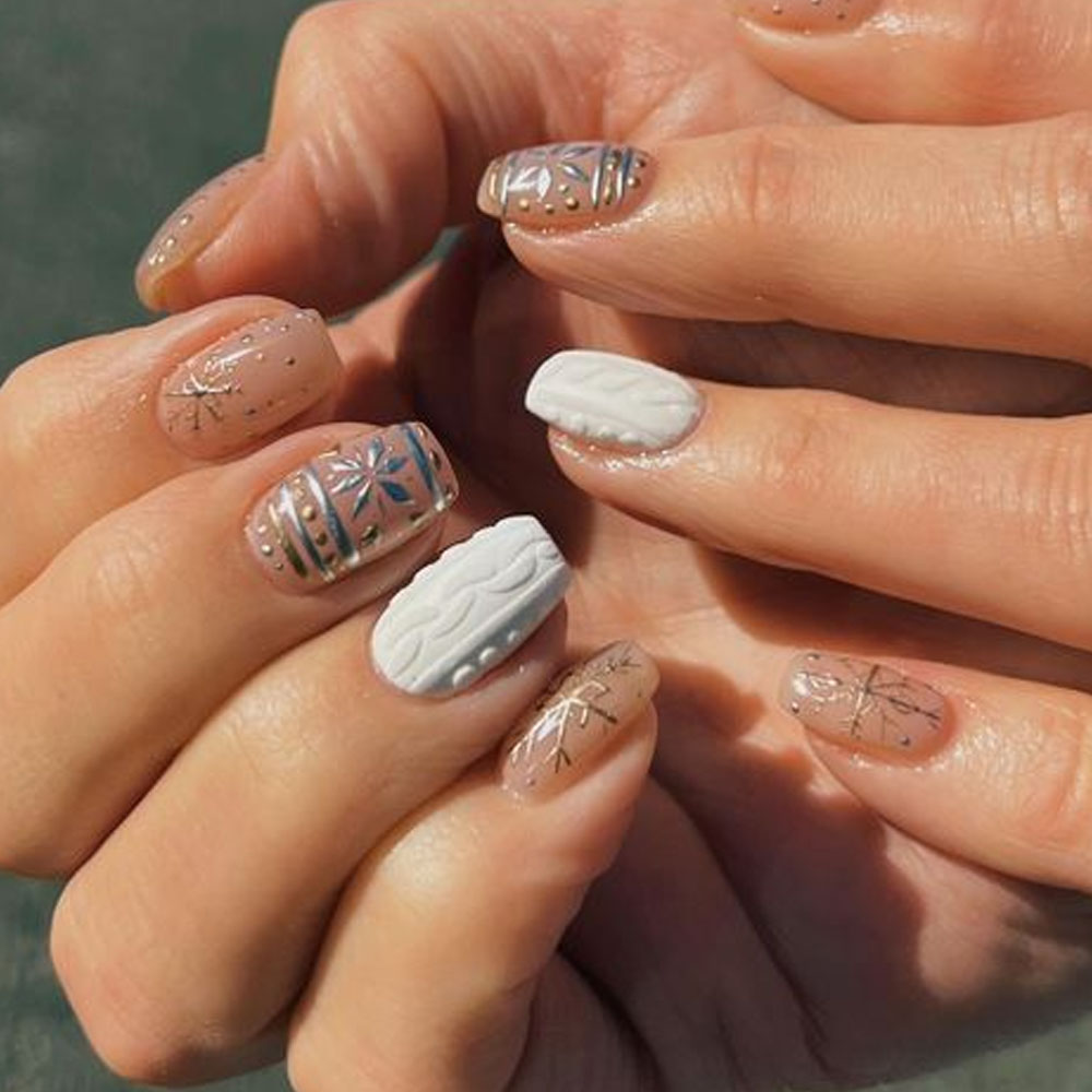 Sweater Christmas Nails Art