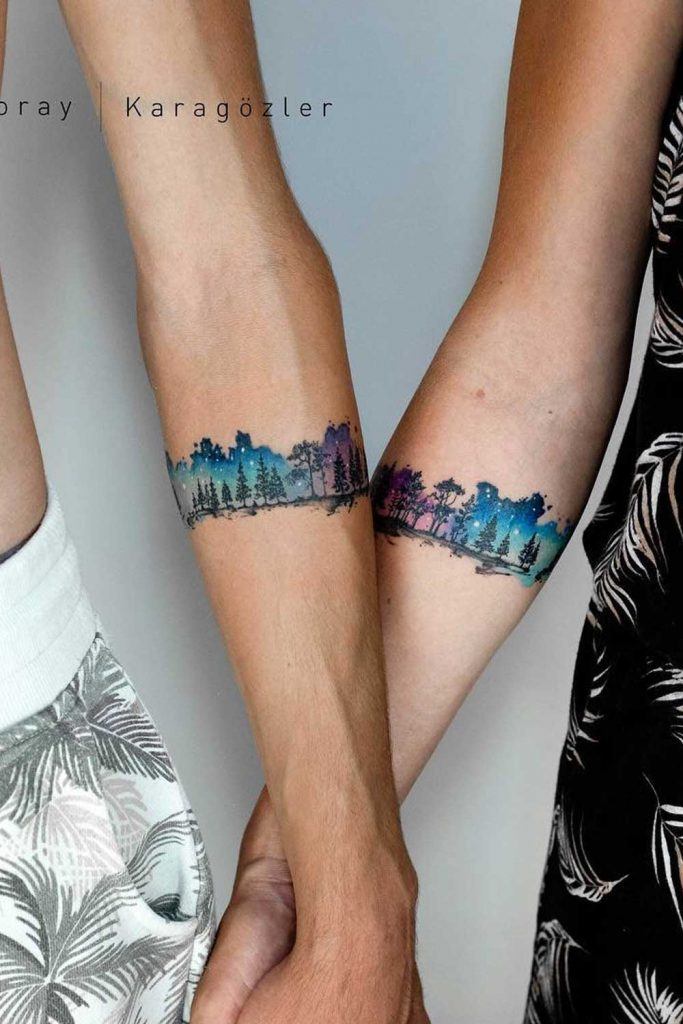 Watercolor Tattoos with Forest