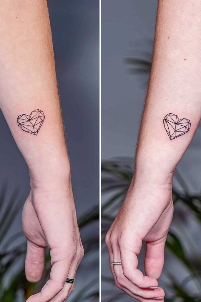 Geometric Heart Tattoos