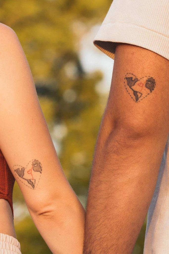 Small Couple Tattoos With Hearts