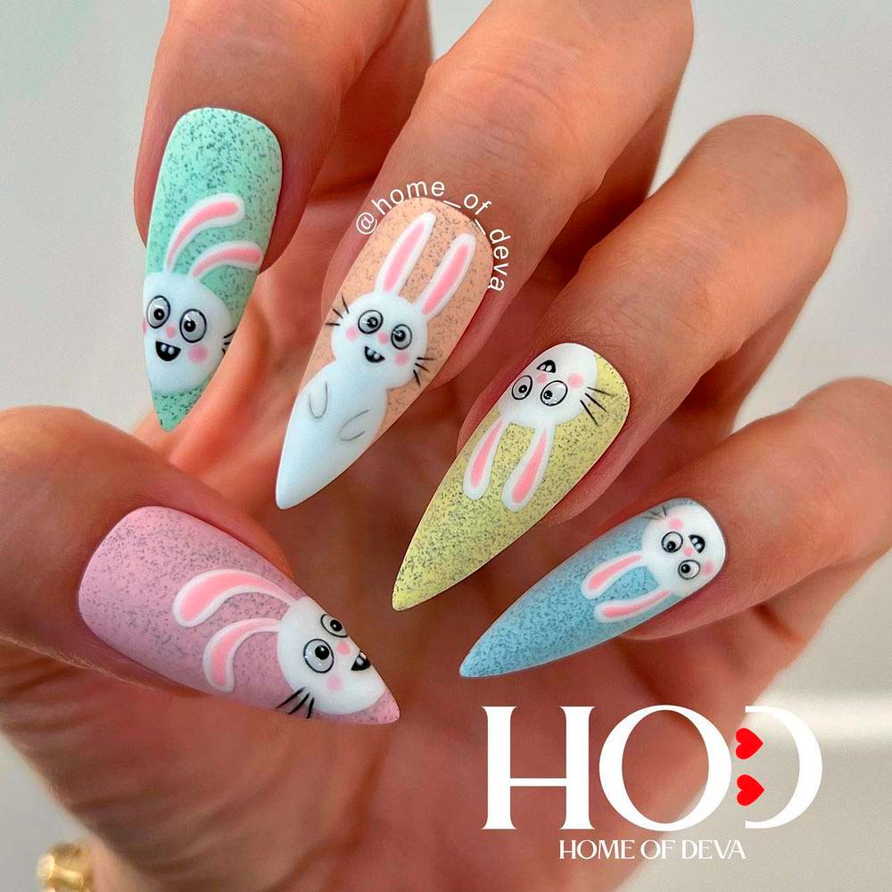 Rabbit Easter Nail Art ideas