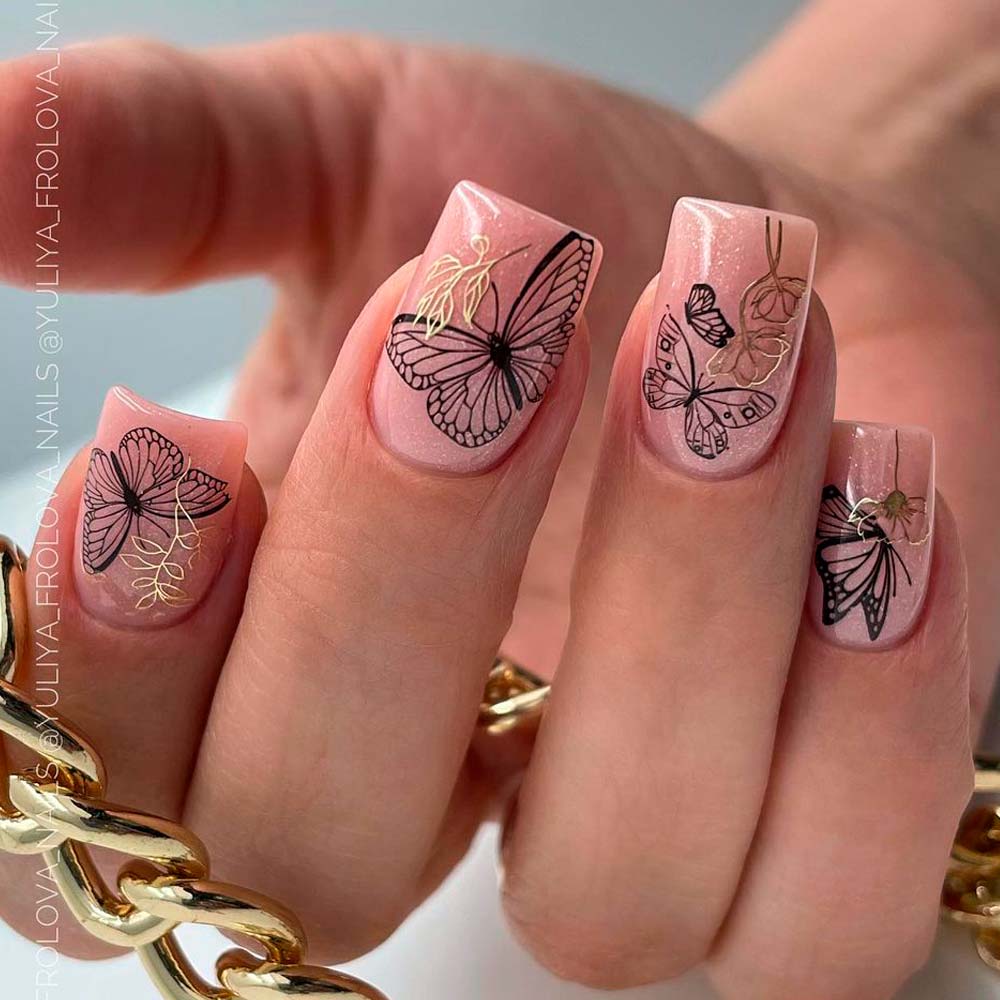 Spring Flowers With Butterfly