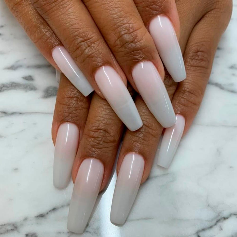 Milky Ombre Easter Nails