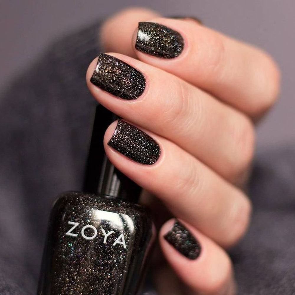 Black Glitter Fall Nail Color