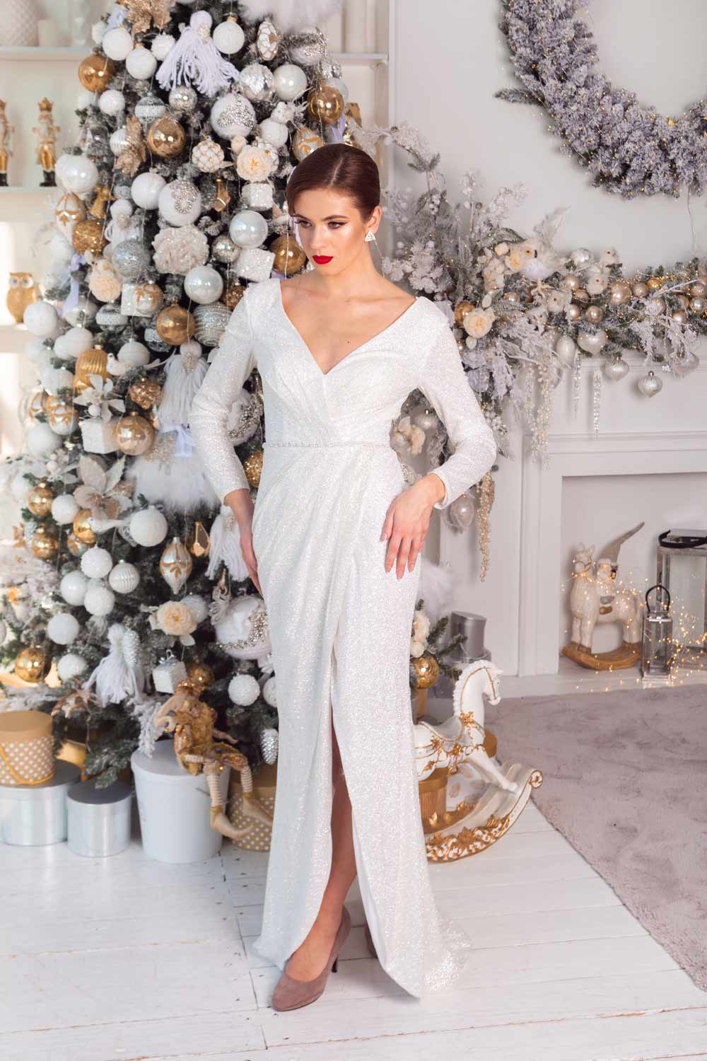 White Mermaid Christmas Dress