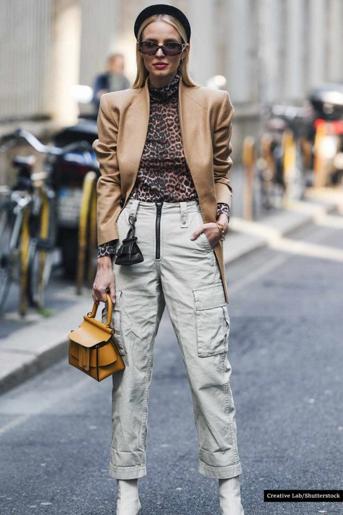 Leopard Print Blouse with Bush Pants