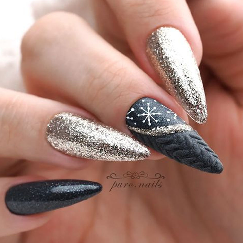 Sweater Snowflake Nails Nails