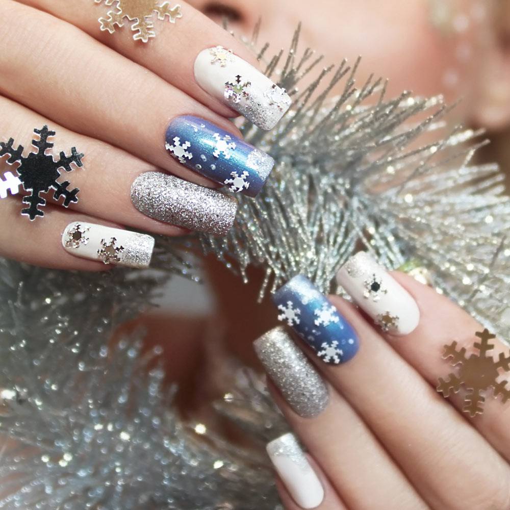 Frozen Nails with Snowflakes