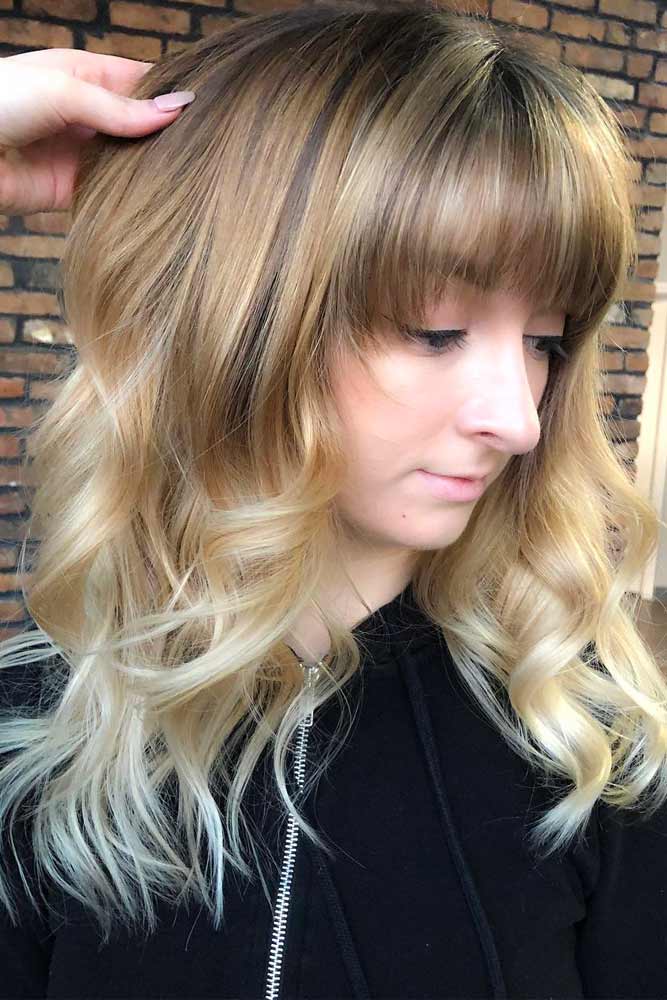 Long Layered Hair With A Straight Fringe