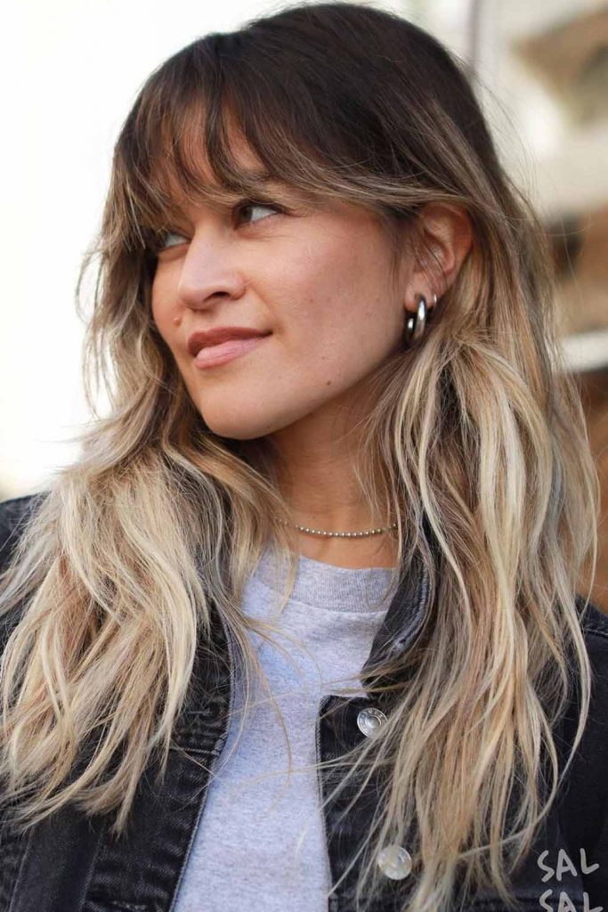 Bangs Haircut with Ombre 