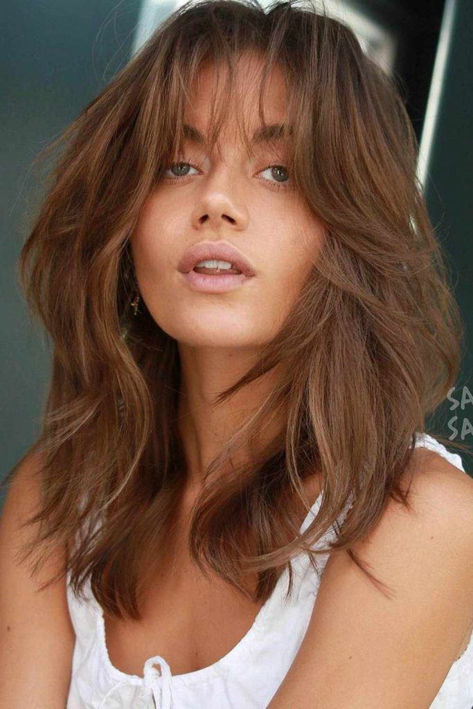 Long Layered Bob with Bangs