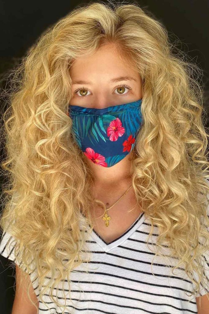 Natural Blonde Layered Curls