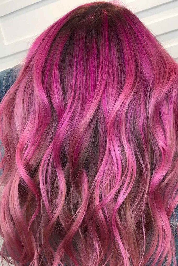 Long Rose-Pink Hair
