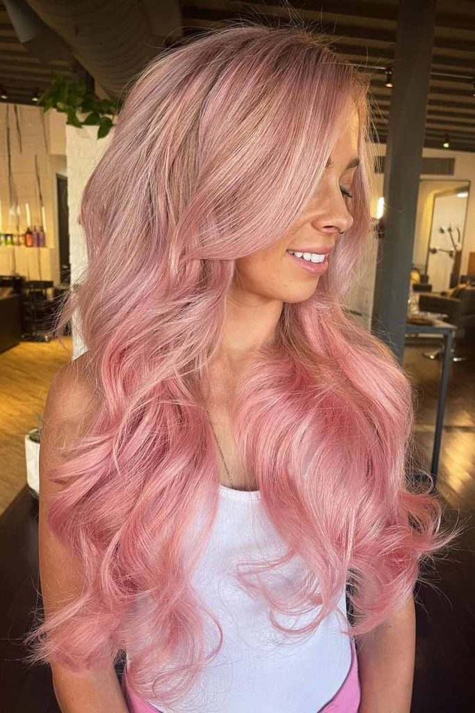 Dusty Rose Long Layered Hair #longhaircuts #layeredhair