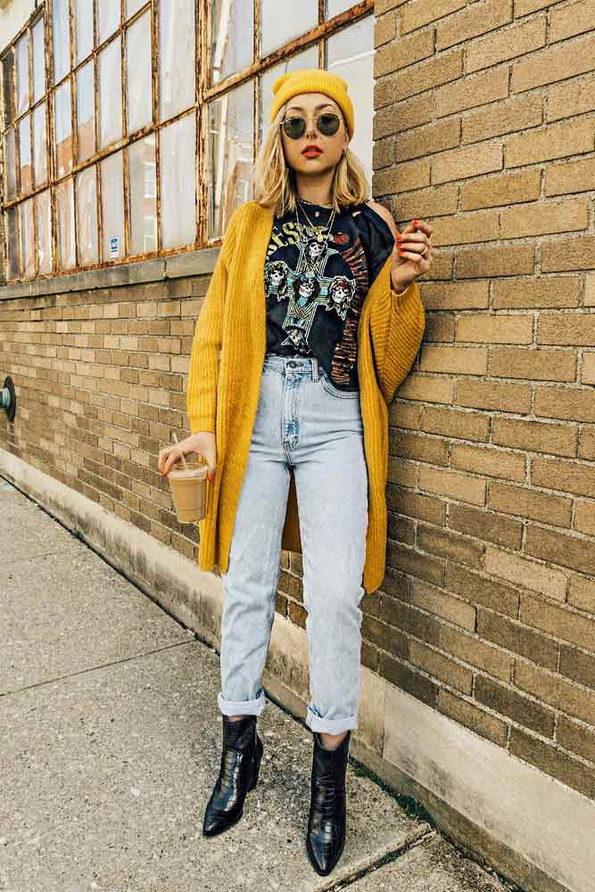 Long Cardigan And Beanie Hat #beaniehat #longcardigan