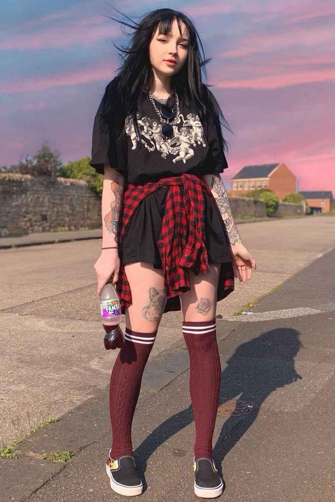 T-shirt Dress Belted With Shirt