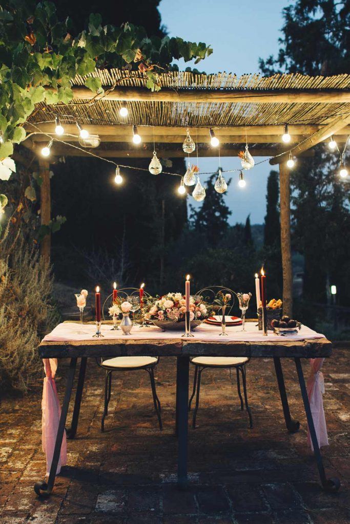 Picnic Table Decoration with Garlands