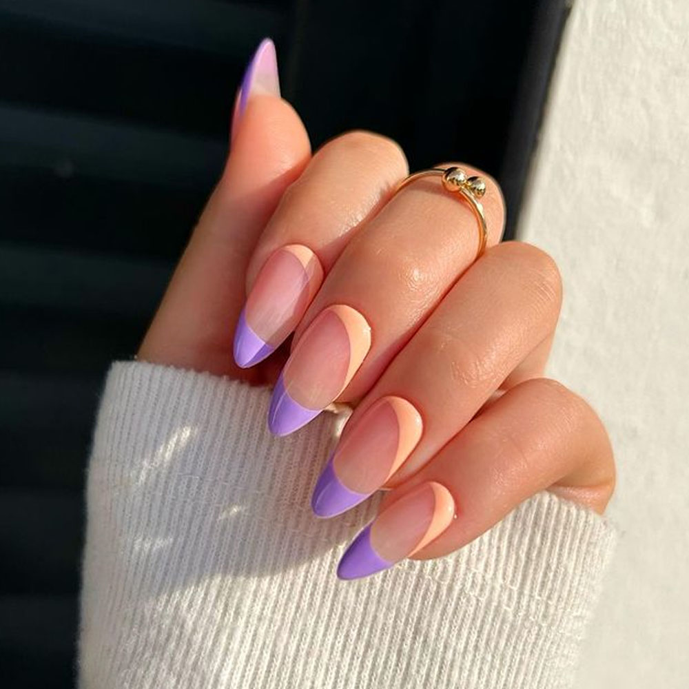 Lavender French Tip Nails