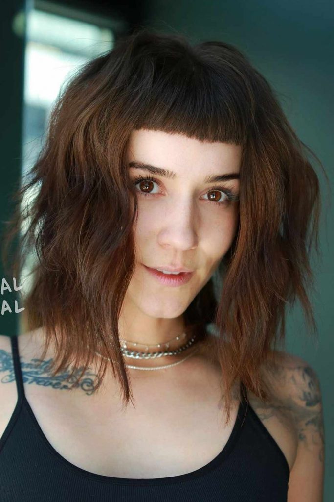 Medium Length Shag with Baby Bangs
