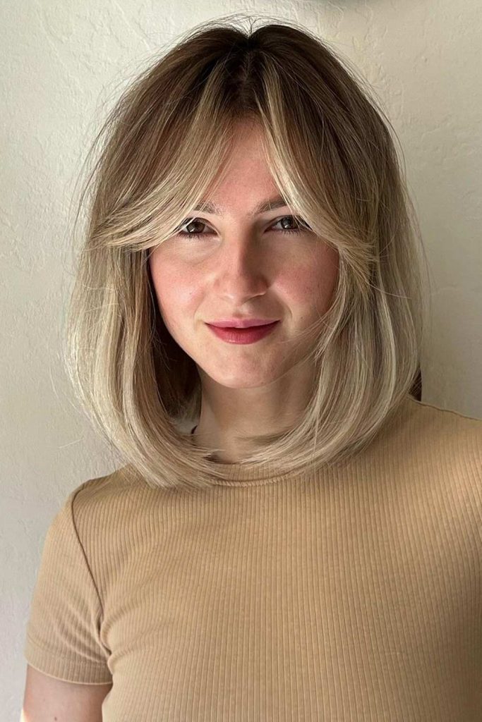 Lob with Curtain Bangs