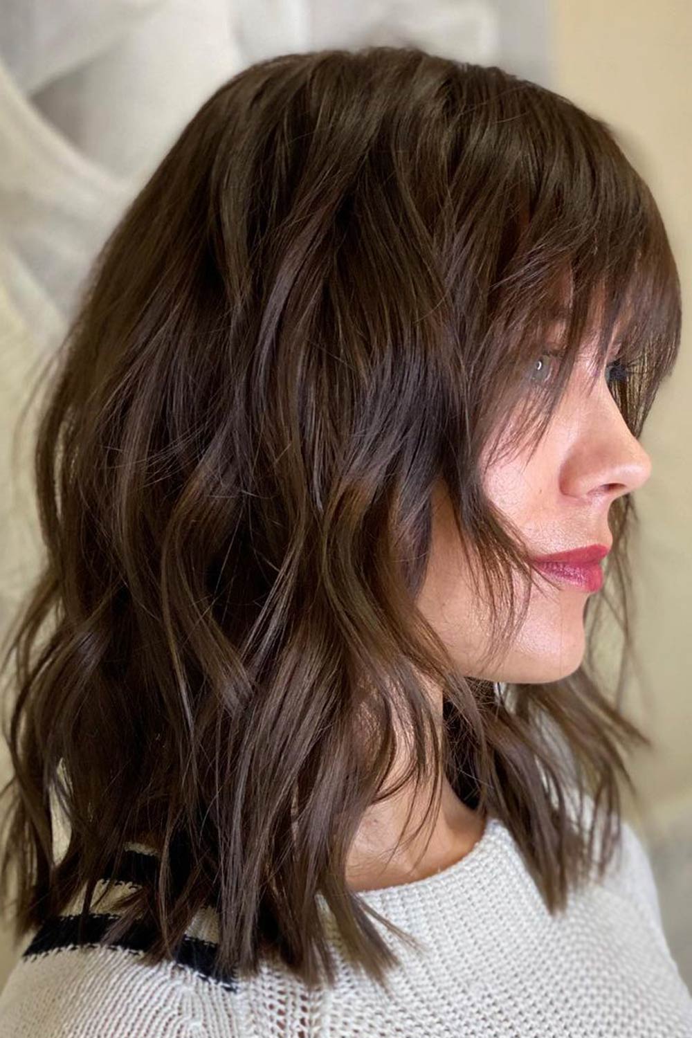 Medium Layered Thin Hair with Wispy Bangs