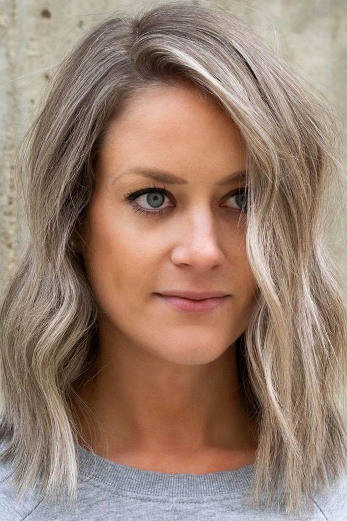 Side Parted Medium Length Hairstyles with Waves for Thin Hair