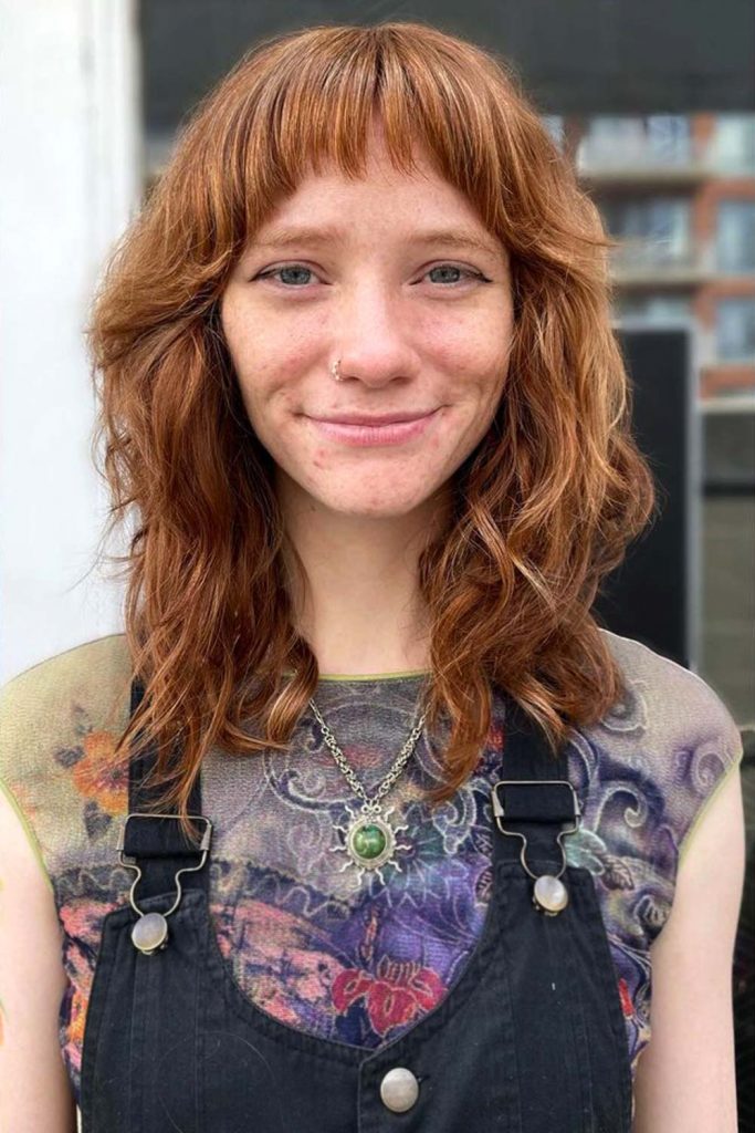 Medium Length Hairstyles for Thin Hair with Baby Bangs