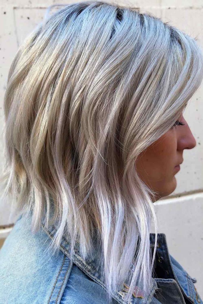 Medium Blonde Bob With Longer Sides