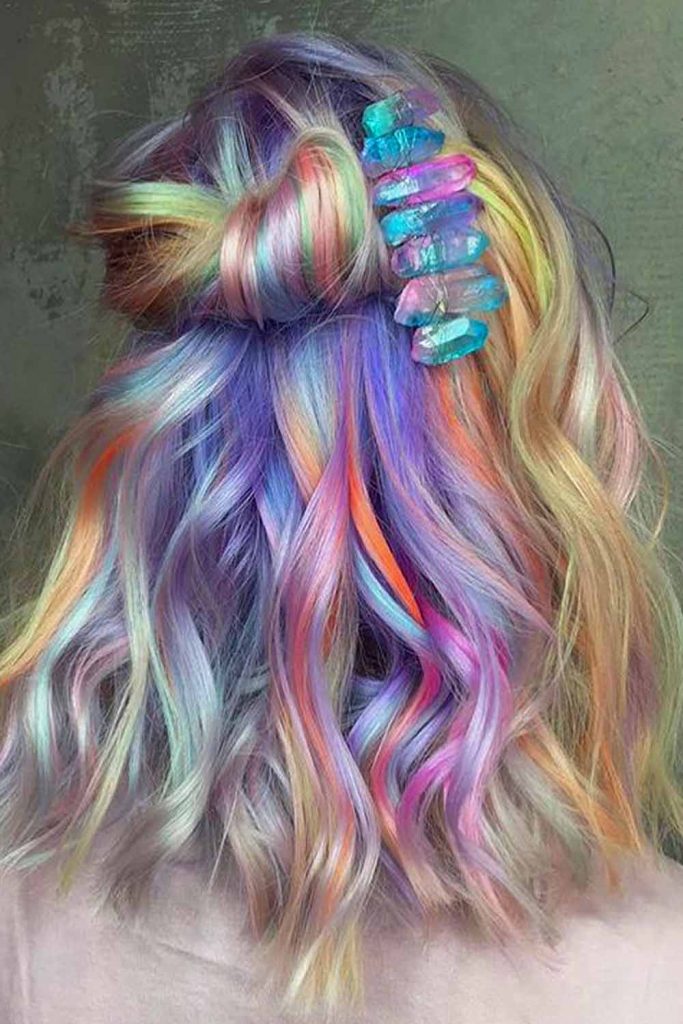 Half-Up With Rhinestone Pin