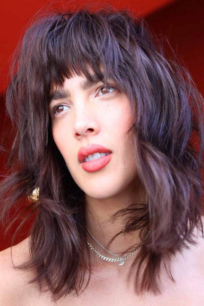Shaggy Medium-Length Hairstyles With Bangs