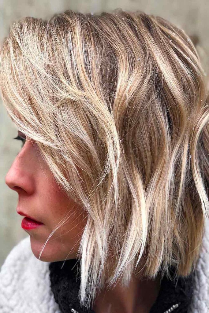 Sexy Look With Side-Swept Bangs