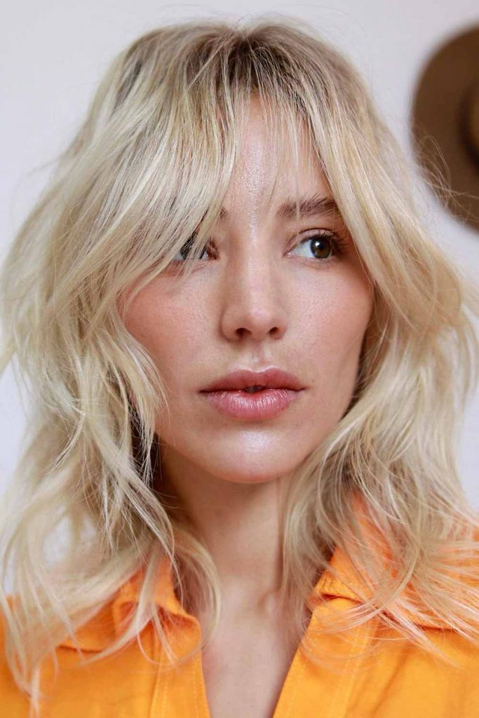 Shaggy Hair With Fringe #mediumhaircut #layeredhaircut #blonde