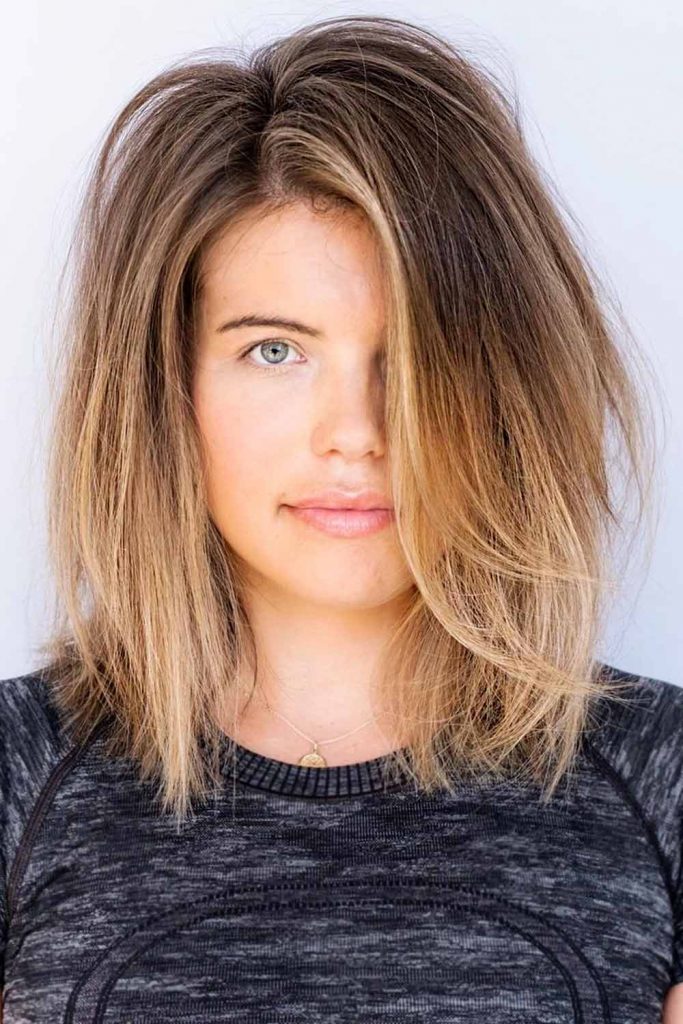 traight Lob With Layered Ends Hair #mediumhaircut #layeredhaircut #blonde