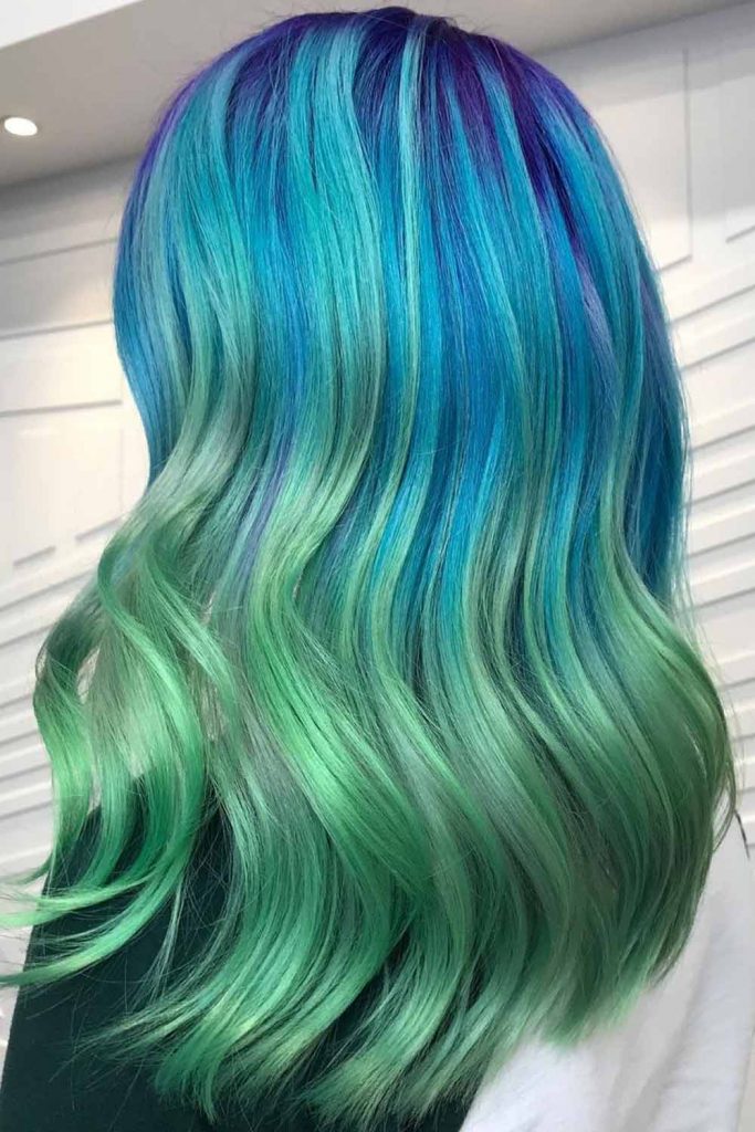 Aqua Blue & Green Ombre