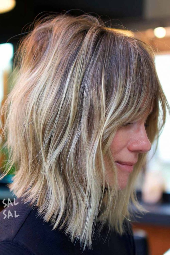 Medium Length Layered Hairstyles With Long Bang