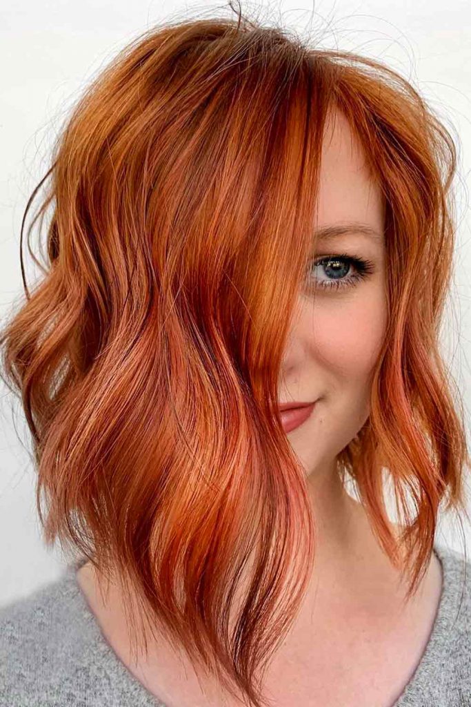 Colored Medium Haircuts with Layers